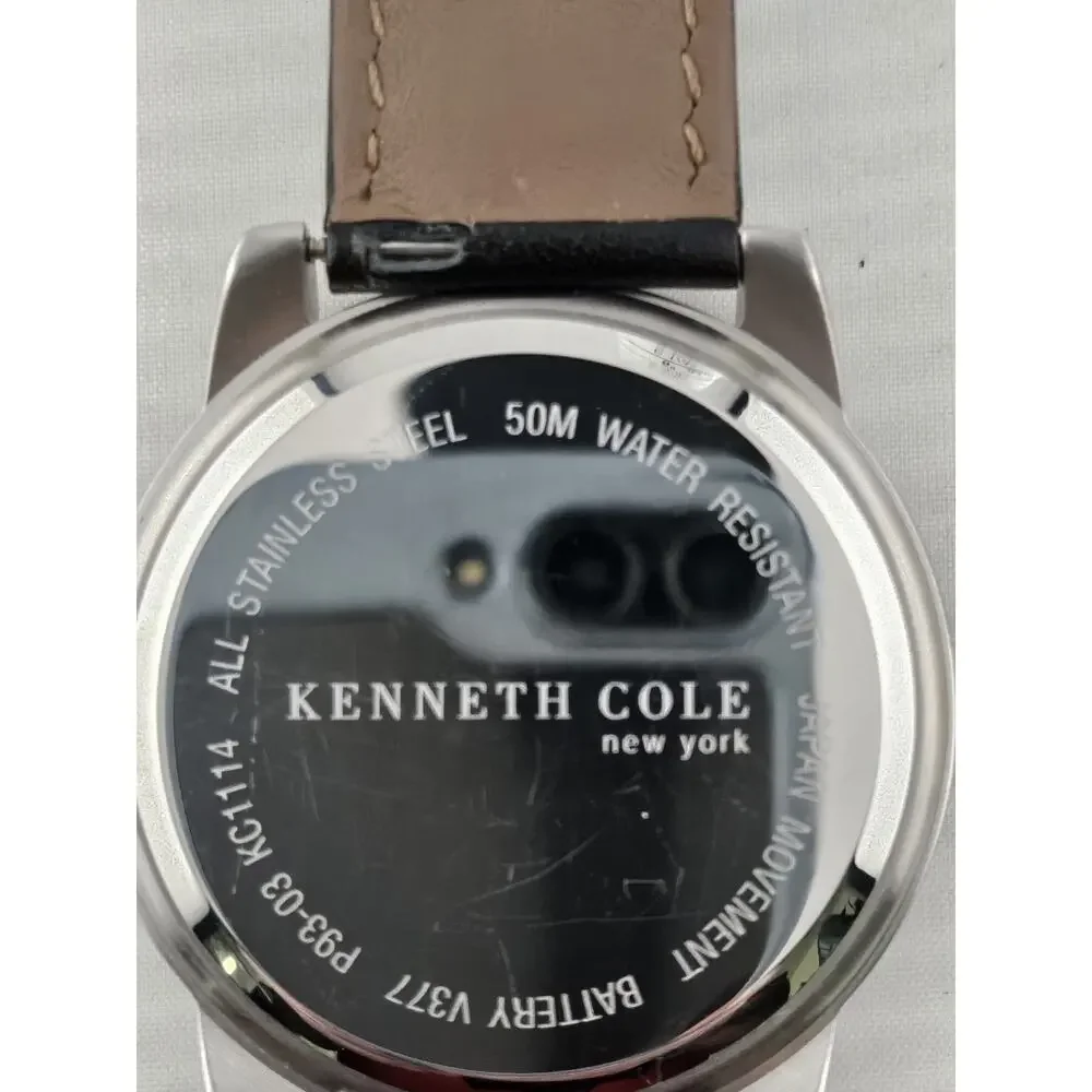 Mens Kenneth Cole New York Date P93-03 New Band Quartz Watch New Battery Runs